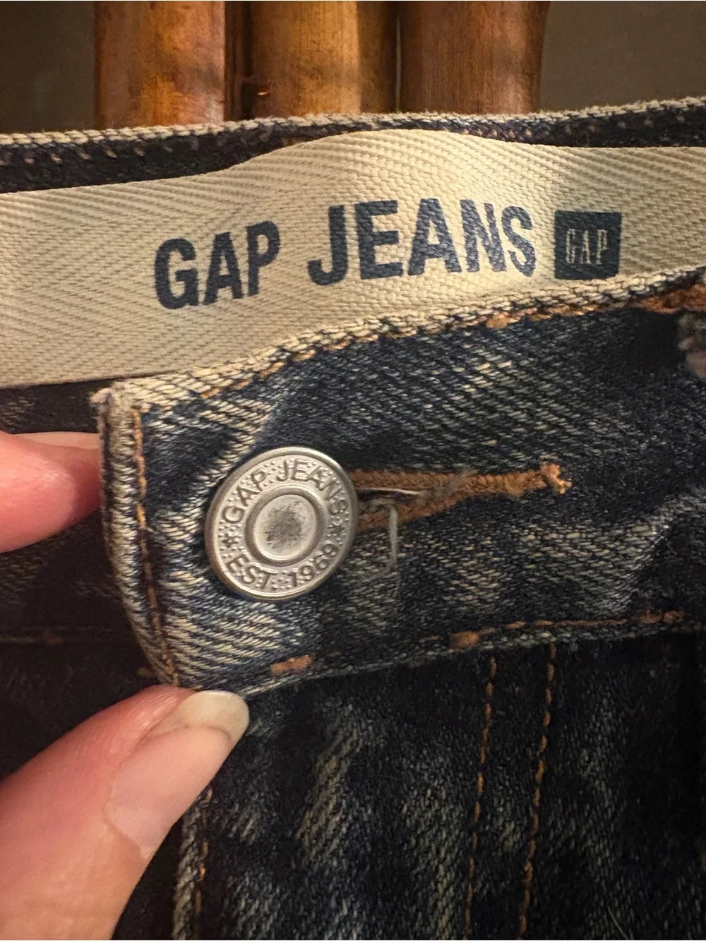 GAP JEANS VINTAGE MAXI DENIM SKIRT WITH FRONT SLIT MEDIUM WASH FADE